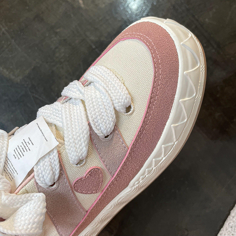 New Retro Love Canvas Shoes Women