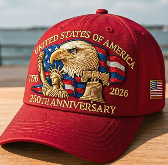 Embroidered American Eagle Head 250 Weeks Old Baseball Cap (Available)