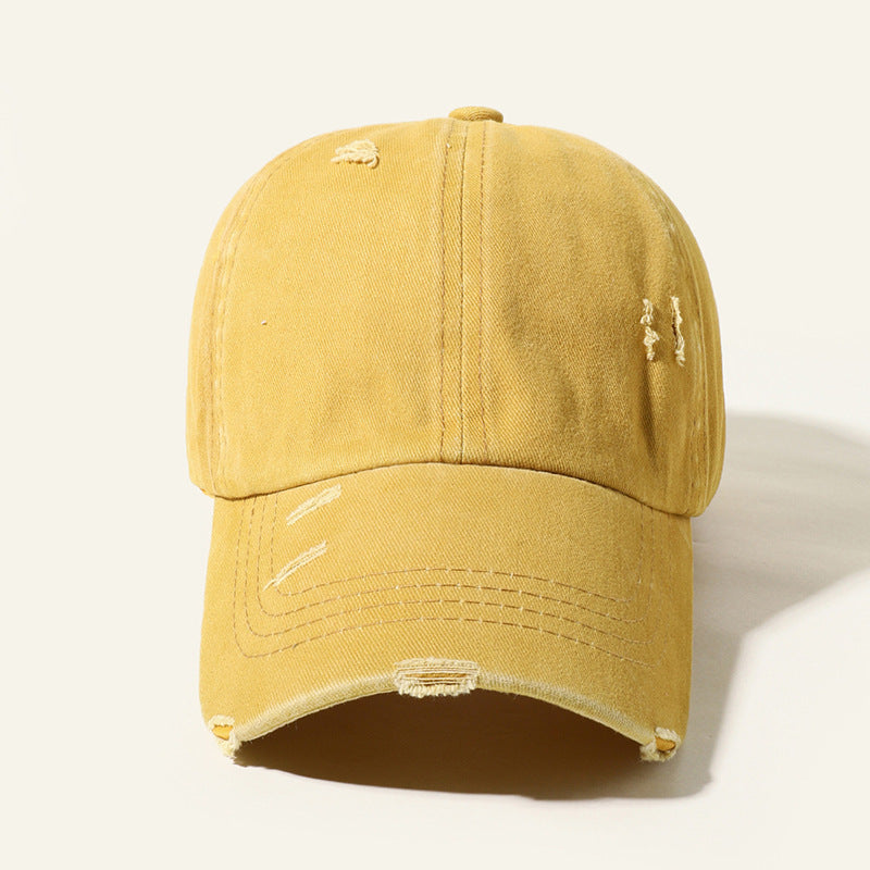 Candy Color Baseball Cap, Retro Washable Hole Cap, Personality Cross Decoration Cap (Available)