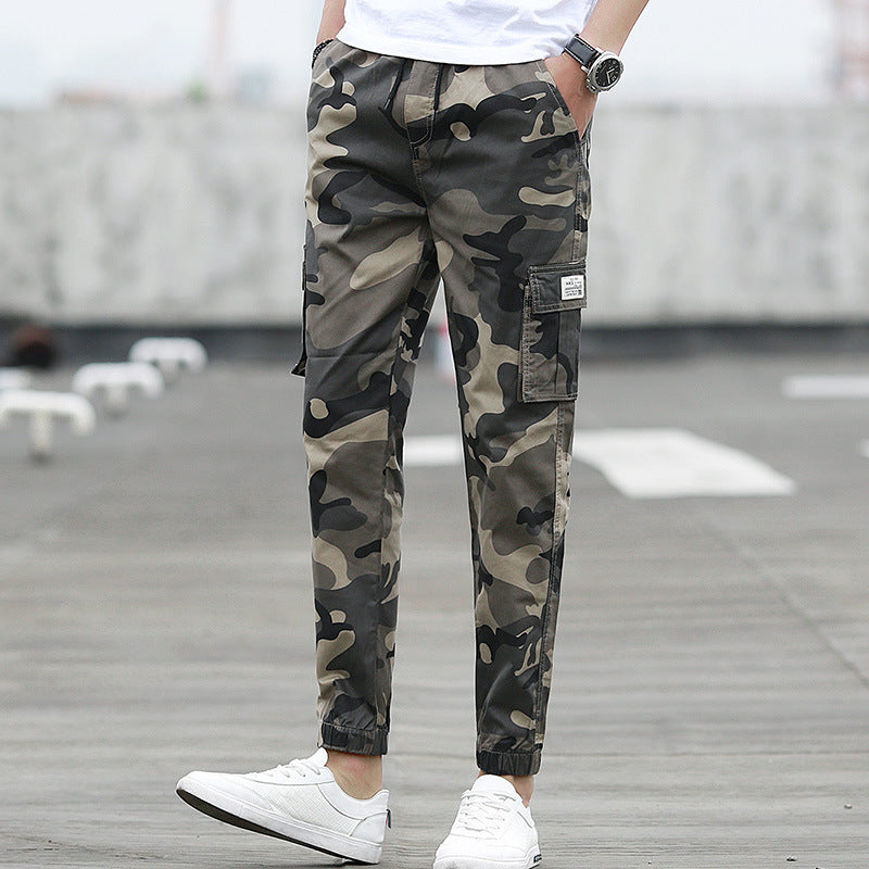 Camouflage tooling multi-pocket pants feet feet pants pants nine pants (Available)