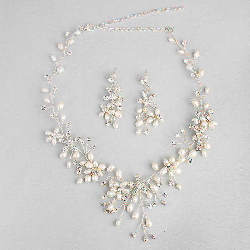 Pearl necklace and earring set (Available)