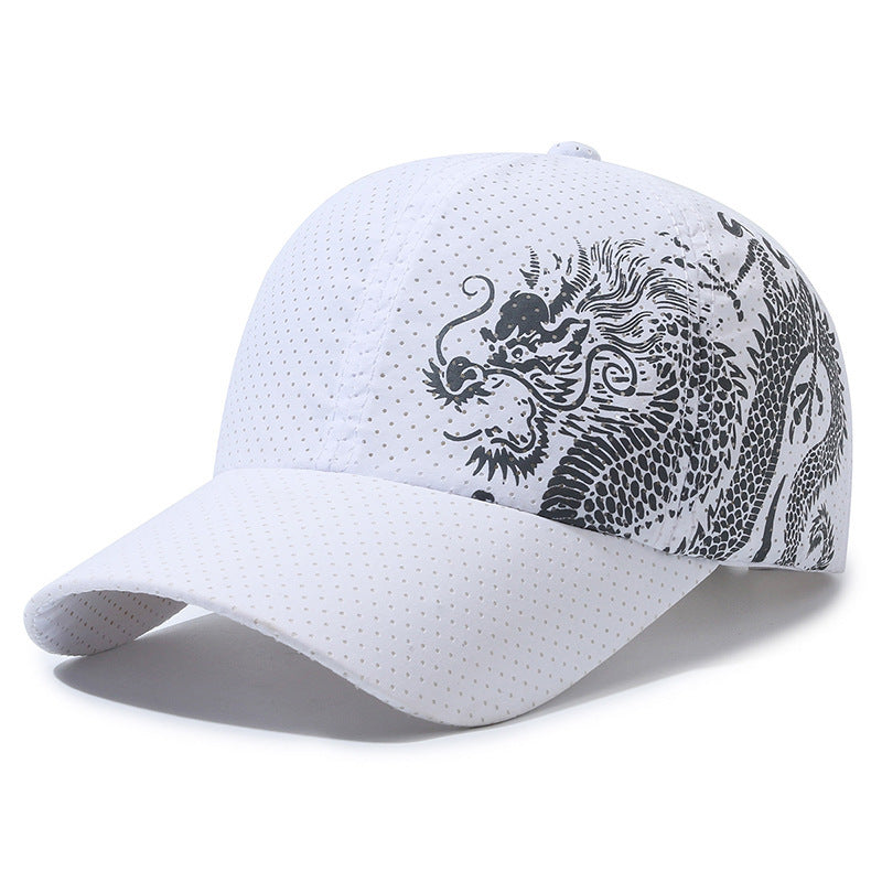 Hat Men's Chinese Style Printed Dragon Baseball Cap Polyester (Available)