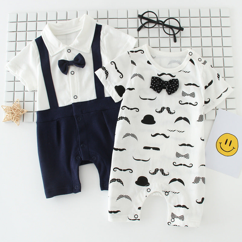 Baby bow gentleman climbing suit (Available)