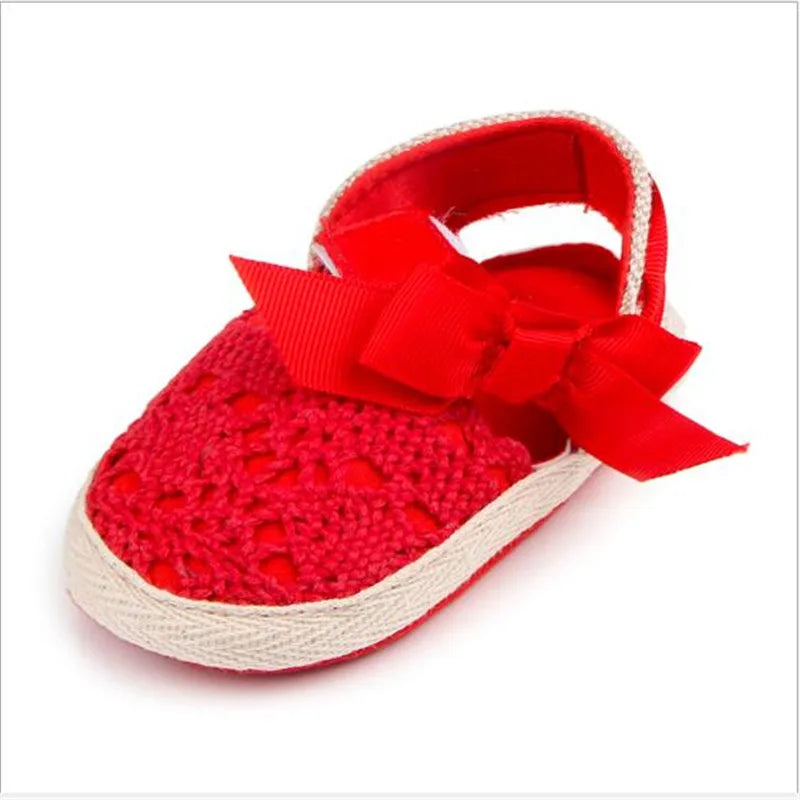 Lovely Bowknot Baby First Walkers Infants Girl Crib Shoes Soft Sole Newborn Shoes Antislip Baby Princess Shoes