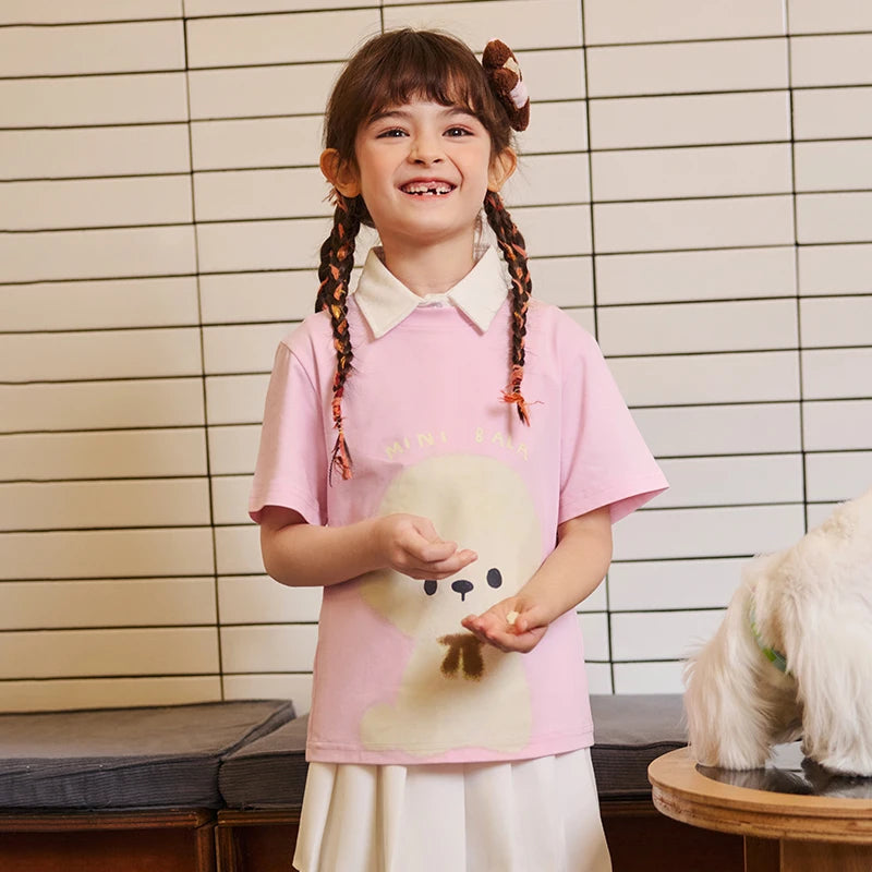 Boys and Girls T-Shirt Summer Breathable Cool Feeling Antibacterial Kid Quick-Dry Short Sleeve Top