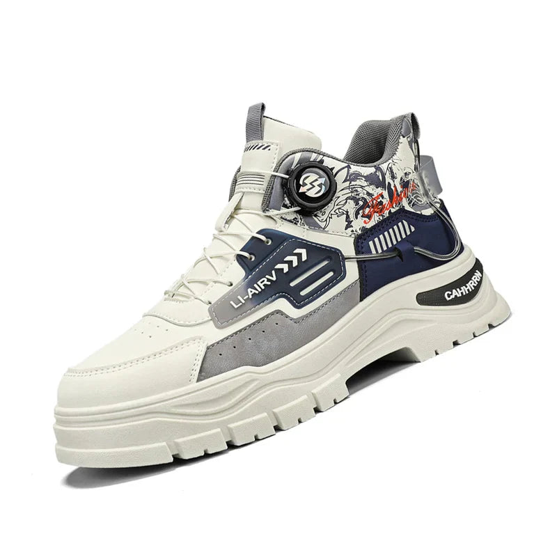 Men's Casual Outdoor Boots Fall Breathable Trendy Versatile Leisure Knob Board Shoes Anti-slip Riding Fashion Sneakers (Available)