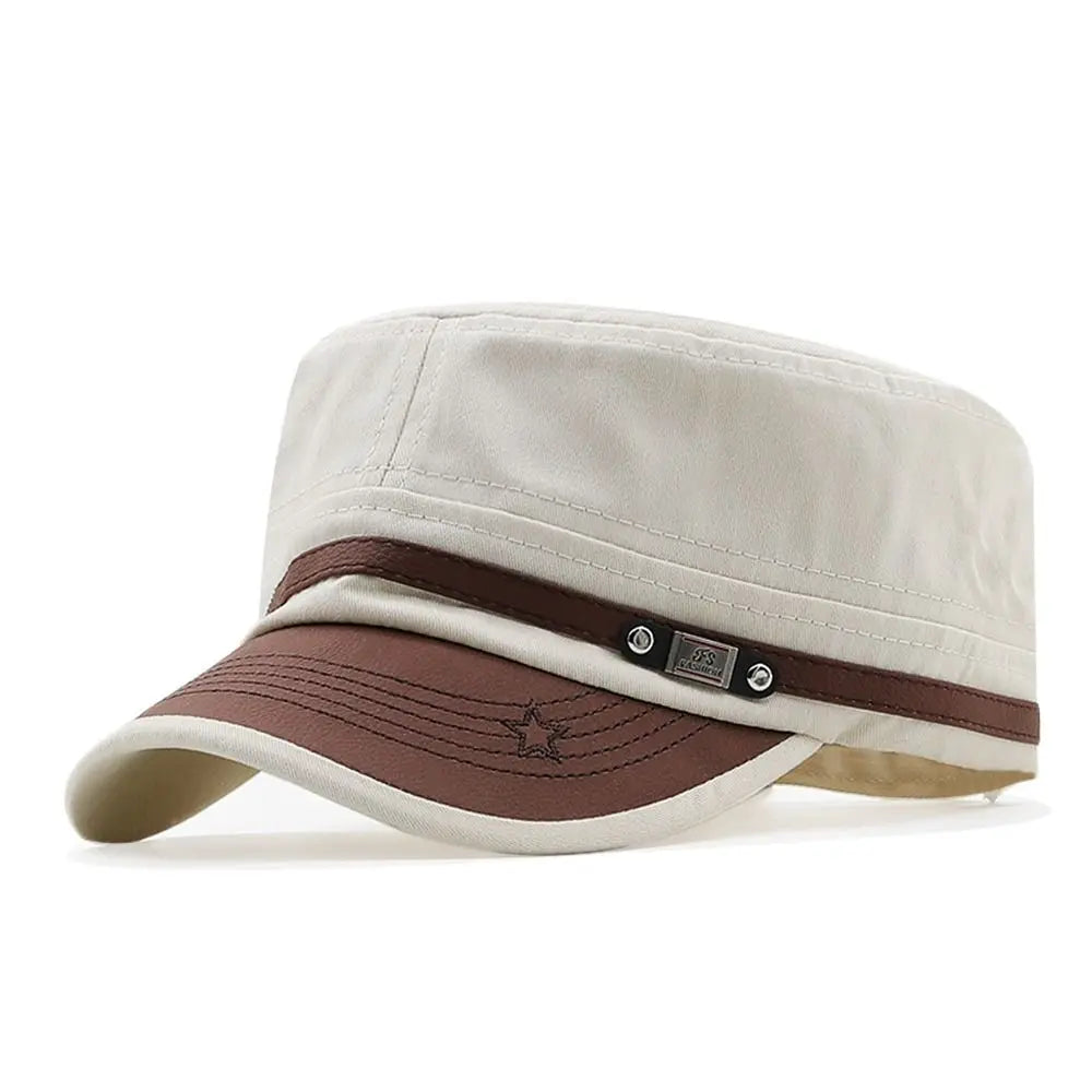 Men Unisex Army Hat Baseball Cap Cotton Cadet Hat Military Breathable Combat Fishing Flat Adjustable Cap (Available)