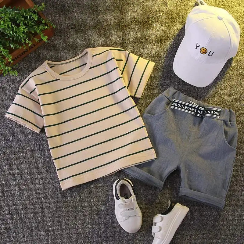 Baby Boy Clothes Summer Children Clothing Polo Shirt Sets Boys Short Toddler Sleeve T-shirt Kids Sports Suit 2pcs Cotton 1-5y (Available)