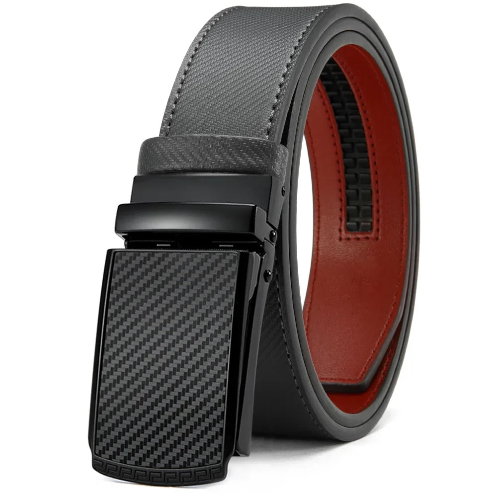 DOOPAI New Mens Belt Hollow Automatic Mens Belt Genuine Leather Luxury Belt For Men Belt Male Strap Male Metal Automatic Buckle
