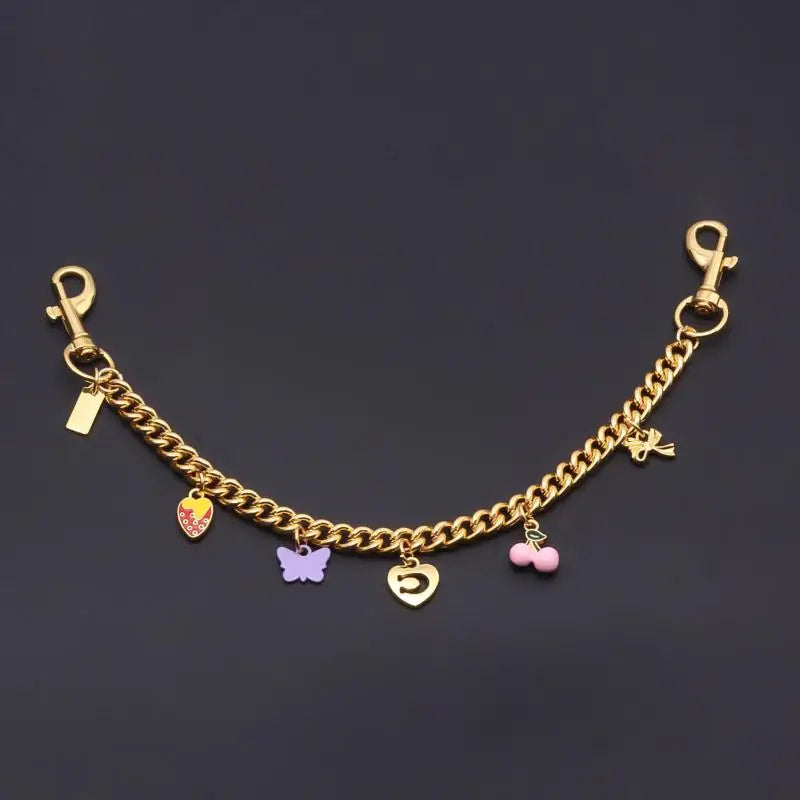 Cute Fashion Bag Keychain Flower Cherries And Cookies Pendant Bag Chain For Women Bag Charm Cute Accessories Jewelry Gifts