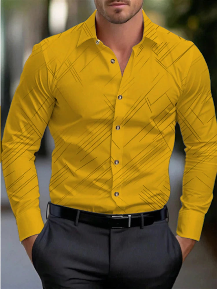 Men's long-sleeved shirt casual shirt fashion 2024 new 16 colors optional popular business oversized men's clothing (Available)