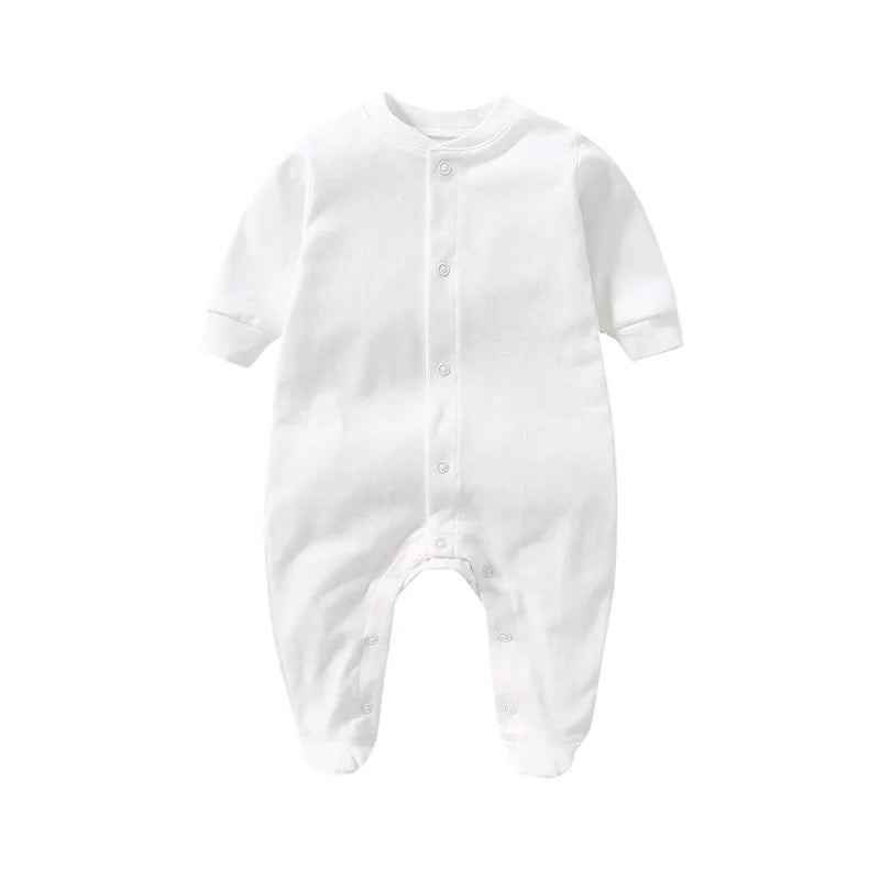 Newborn Baby boys Clothes Cotton solid Print Baby girls Jumpsuit Long Sleeve kids Clothing