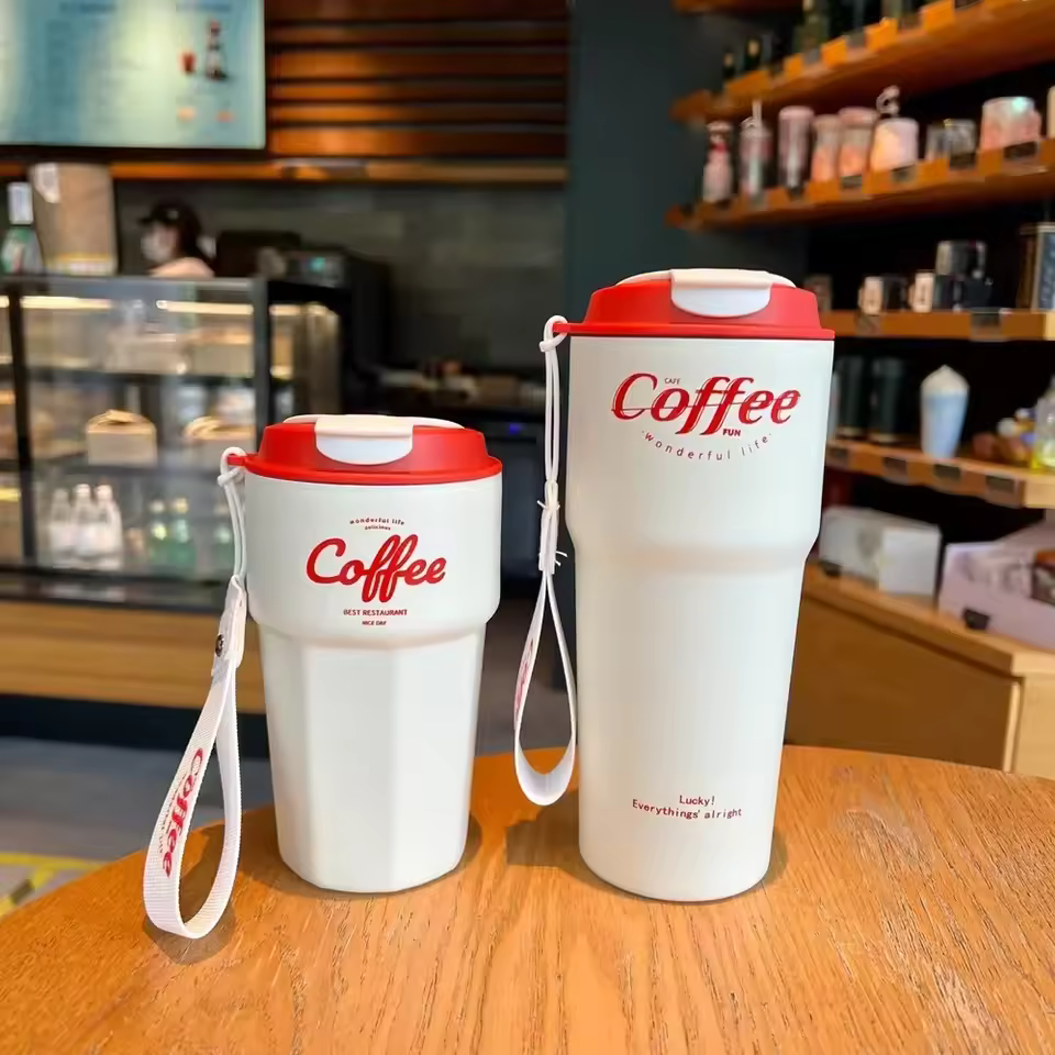 Portable Double Stainless Steel Coffee Mug Leak-Proof Thermos Travel Thermal Vacuum Flask Car Insulated Water Bottle 420ml/620ml (Available)