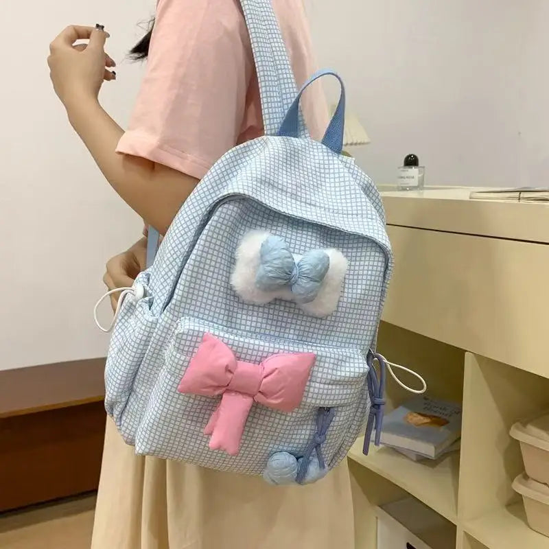 School Bag Bow Tie Schoolbag Japanese Style Instagram, College Student Backpack Fresh And Versatile Cute Backpack For Girls Gift