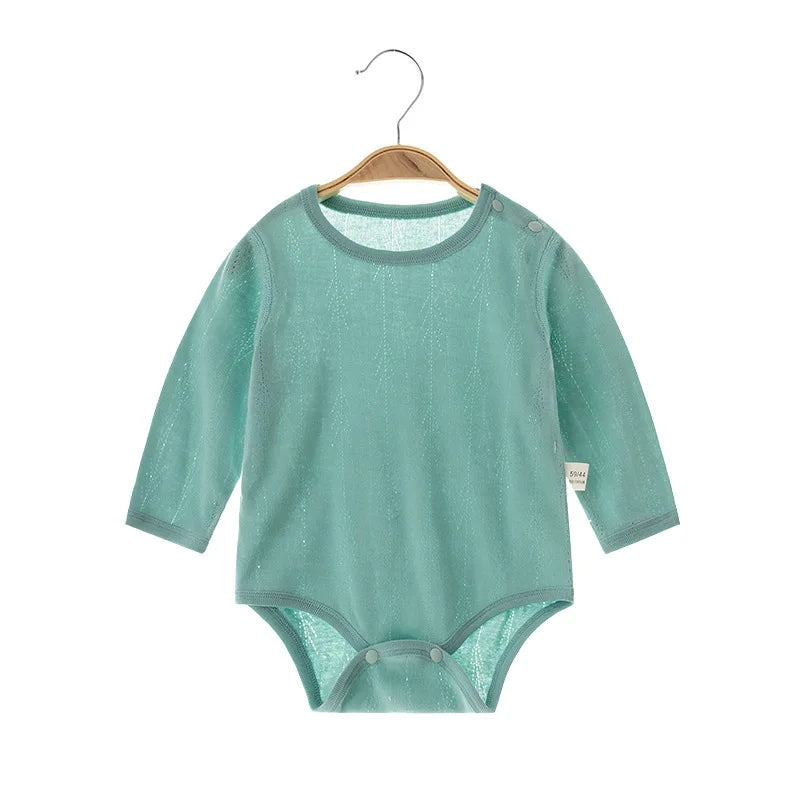 Newborn Girls Clothes 100% Cotton Baby Boy Bodysuit Long Sleeve Summer Birthday Infant Romper Solid Color Solid Baby Clothes