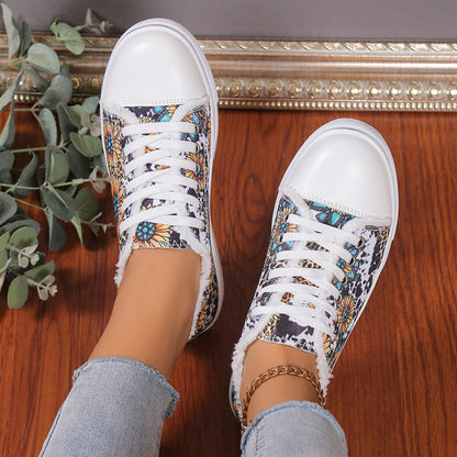Versatile Flat Bottomed Student Lace Up Canvas Shoes (Available)