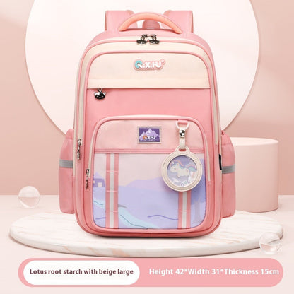 Large Capacity Primary School Student Schoolbag Lightweight And Wear-resistant   (Available)