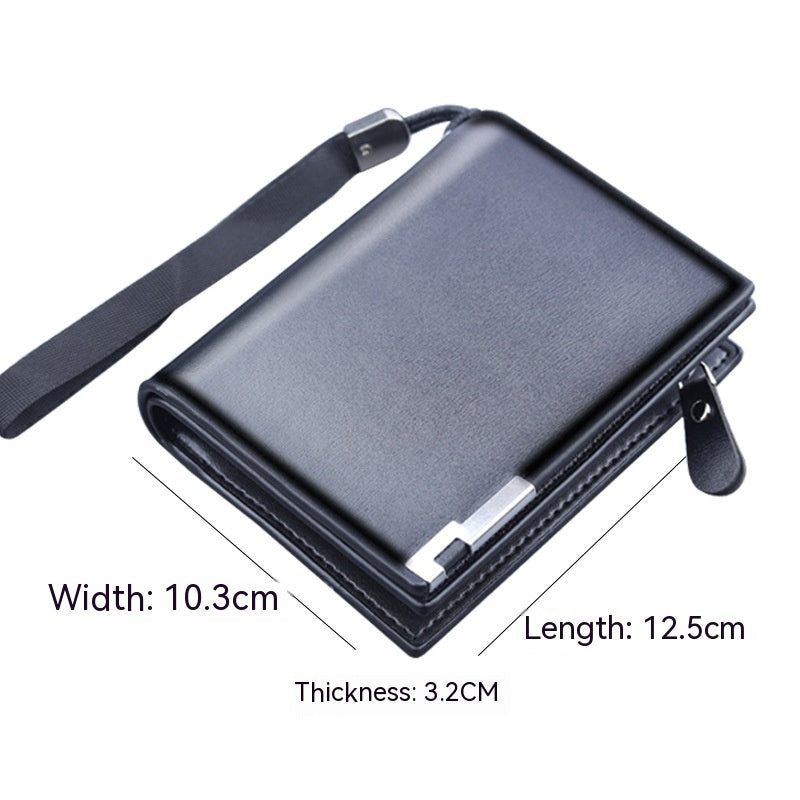 Men's Zipper Wallet Men's Large Capacity Three Fold (Available)