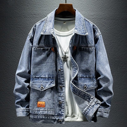 High-grade Black And Gray Denim Coat Men's Autumn New (Available)