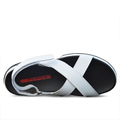 Korean Casual Men's Sandals Genuine Leather Elevator Beach (Available)