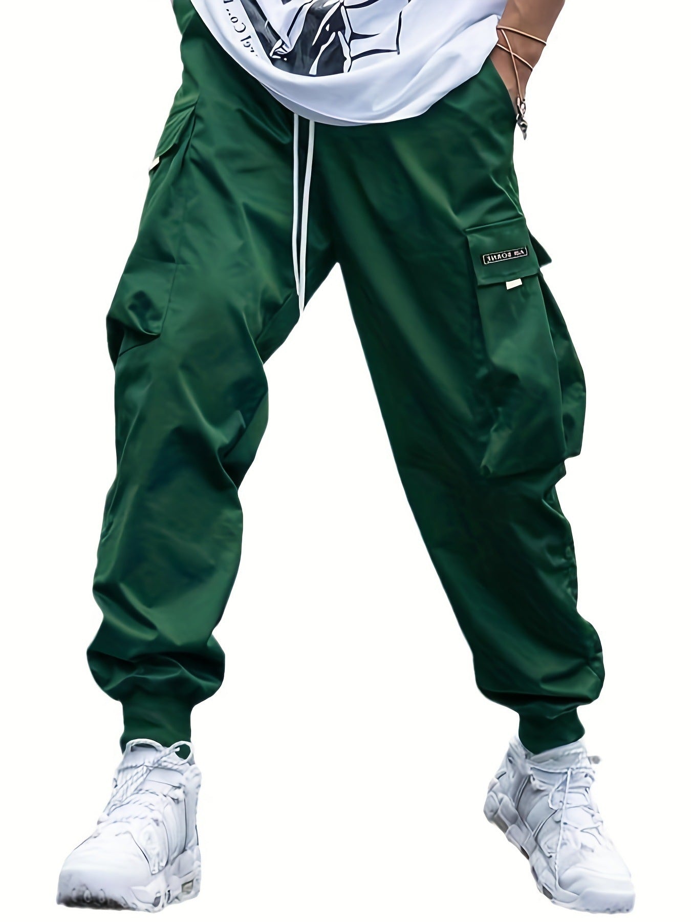 Multi-pocket Cargo Pants Men's Casual Hip-Hop Drawstring Trousers Outdoor Streetwear Sports Pant (Available)