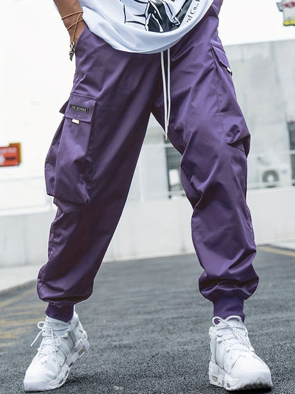 Multi-pocket Cargo Pants Men's Casual Hip-Hop Drawstring Trousers Outdoor Streetwear Sports Pant (Available)