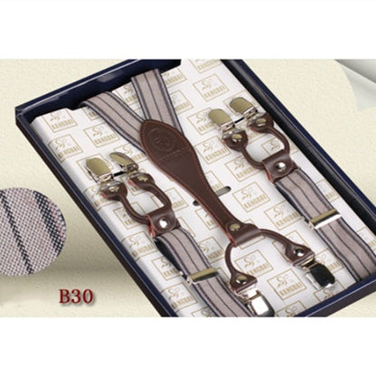 Suit Trousers Retro Elegant Casual Strap Clip  (Available)