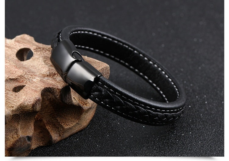 Black titanium steel bracelet  (Available)