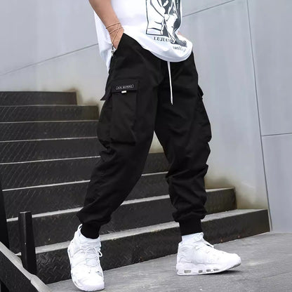 Multi-pocket Cargo Pants Men's Casual Hip-Hop Drawstring Trousers Outdoor Streetwear Sports Pant (Available)