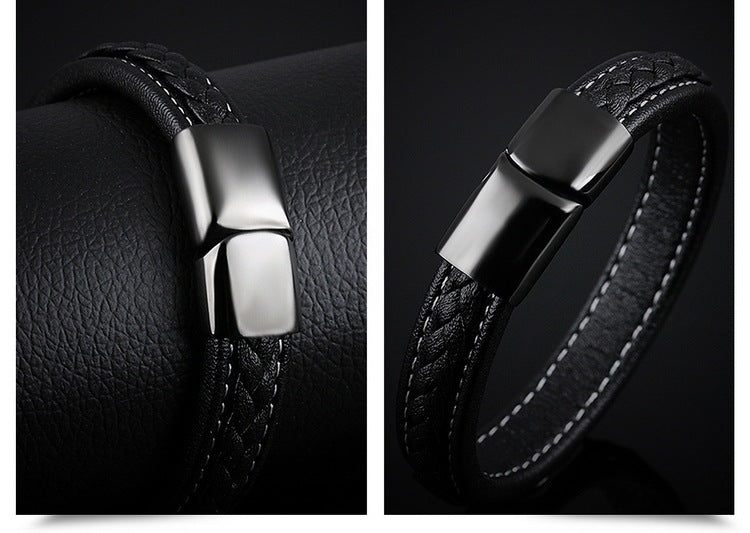Black titanium steel bracelet  (Available)