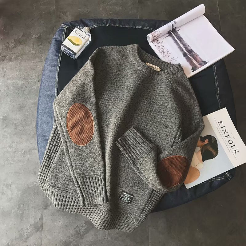 Winter crew neck patch sweater boys clothes  (Available)