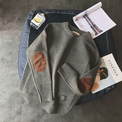 Winter crew neck patch sweater boys clothes  (Available)