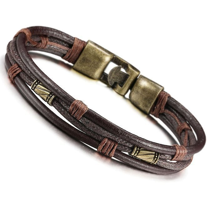Retro Men's Braided Leather Bracelet (Available)