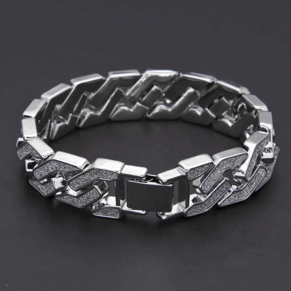 Luxury Hip-hop style Geometric Stars Sparkling Gitter Pink Men's Bracelet (Available)