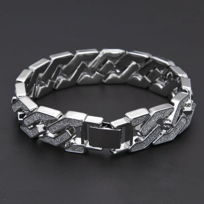 Luxury Hip-hop style Geometric Stars Sparkling Gitter Pink Men's Bracelet (Available)