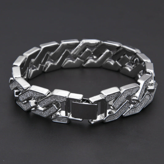 Luxury Hip-hop style Geometric Stars Sparkling Gitter Pink Men's Bracelet (Available)