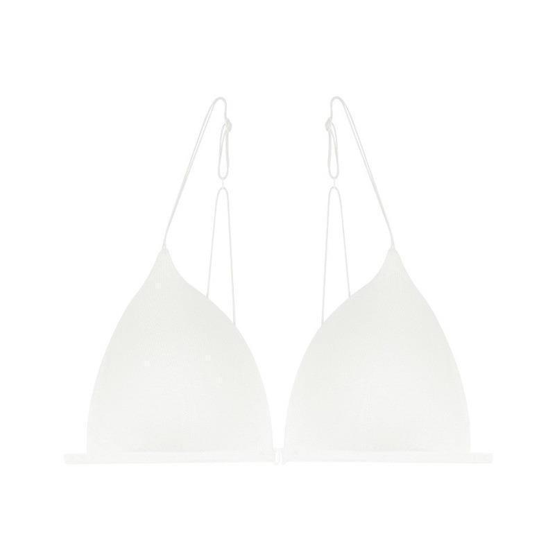 French Sexy Underwear Women's Front Buckle Triangle Cup Wireless Bra Thin