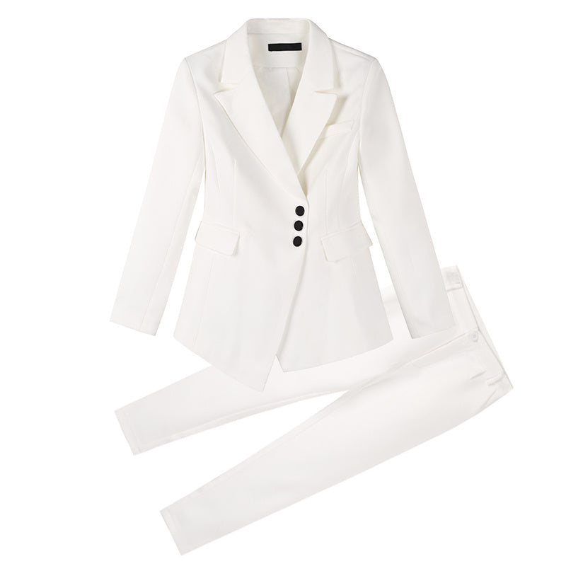 Women white Slim Pant Suits (Available)