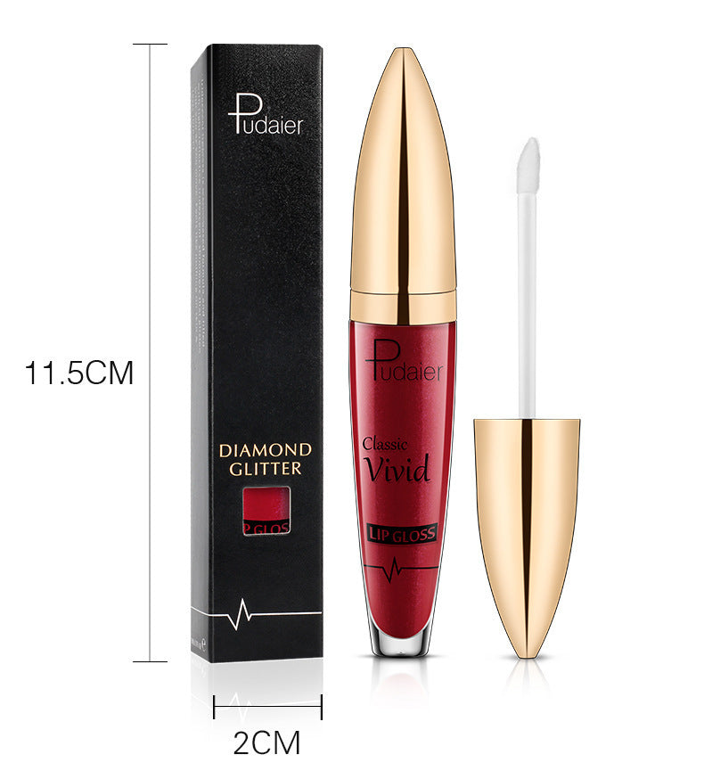 Pudaier Sip Glitter Flip Matte Shimmer Lip Gloss No Stain On Cup Diamond Lipstick (Available)