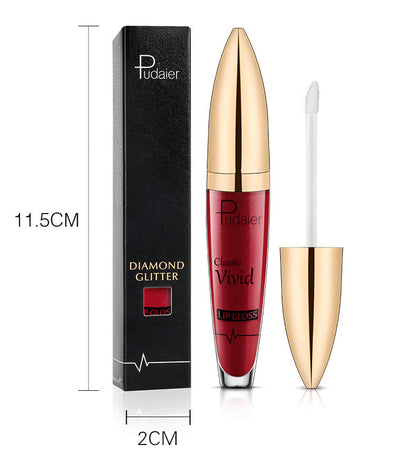Pudaier Sip Glitter Flip Matte Shimmer Lip Gloss No Stain On Cup Diamond Lipstick (Available)