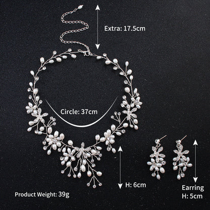 Pearl necklace and earring set  (Available)