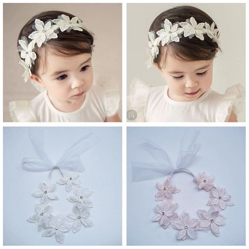 Cute Six-Flower Gauze Bow Baby Headband