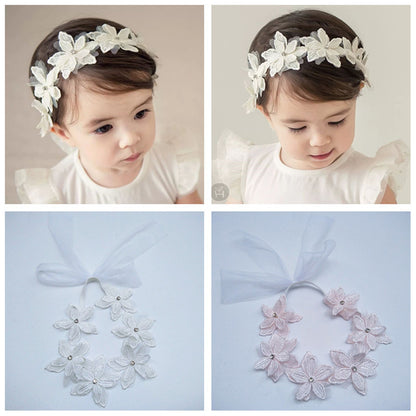 Cute Six-Flower Gauze Bow Baby Headband