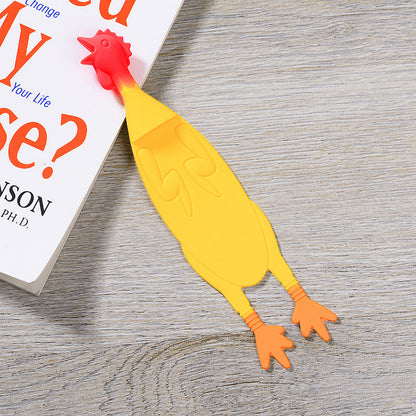 Creative Silicone Screaming Chicken Reading Bookmark   (Available)