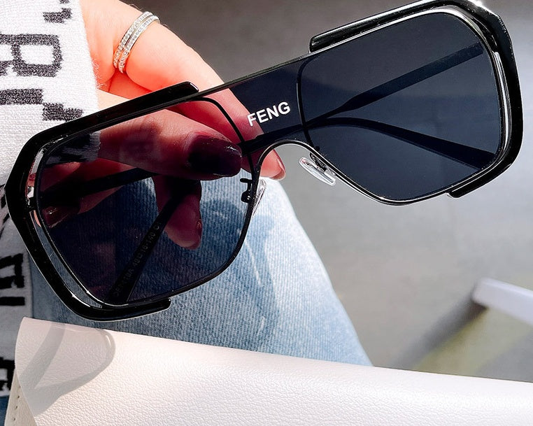 Ins Net Red One-Piece Large Frame Sunglasses
