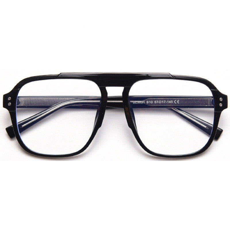 Double Beam Street Shooting Square Transparent Male Flat Mirror