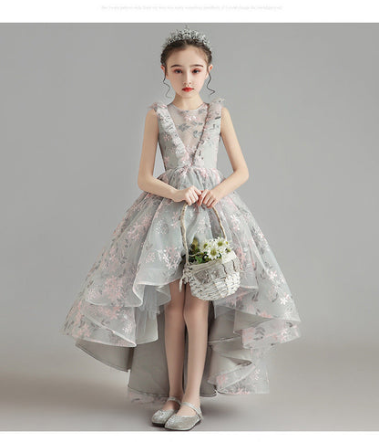 Children'S Model Show Piano Dress Girl Princess Dress Foreign Style Shaggy Yarn Little Girl Host Performance Dress Summer (Available)