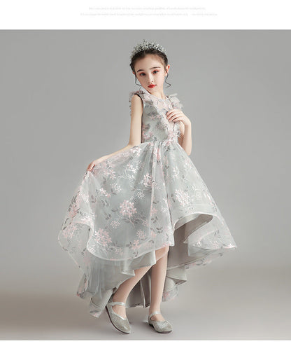 Children'S Model Show Piano Dress Girl Princess Dress Foreign Style Shaggy Yarn Little Girl Host Performance Dress Summer (Available)