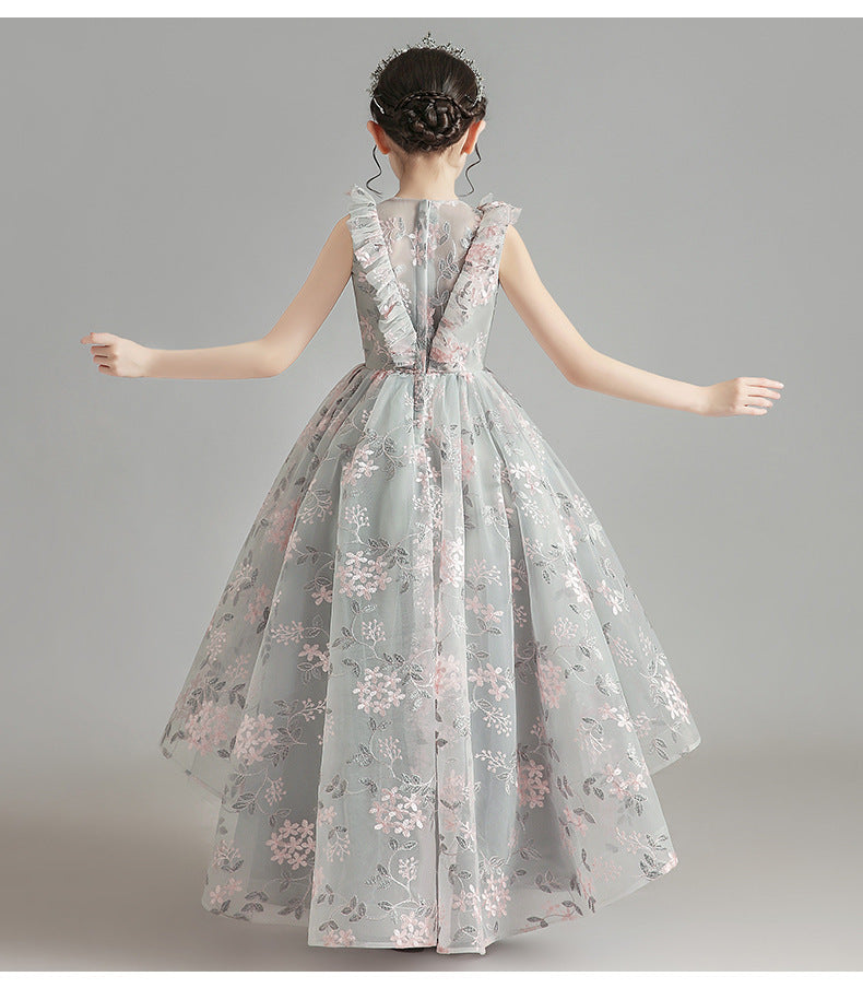 Children'S Model Show Piano Dress Girl Princess Dress Foreign Style Shaggy Yarn Little Girl Host Performance Dress Summer (Available)