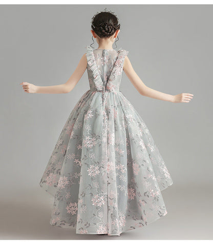 Children'S Model Show Piano Dress Girl Princess Dress Foreign Style Shaggy Yarn Little Girl Host Performance Dress Summer (Available)